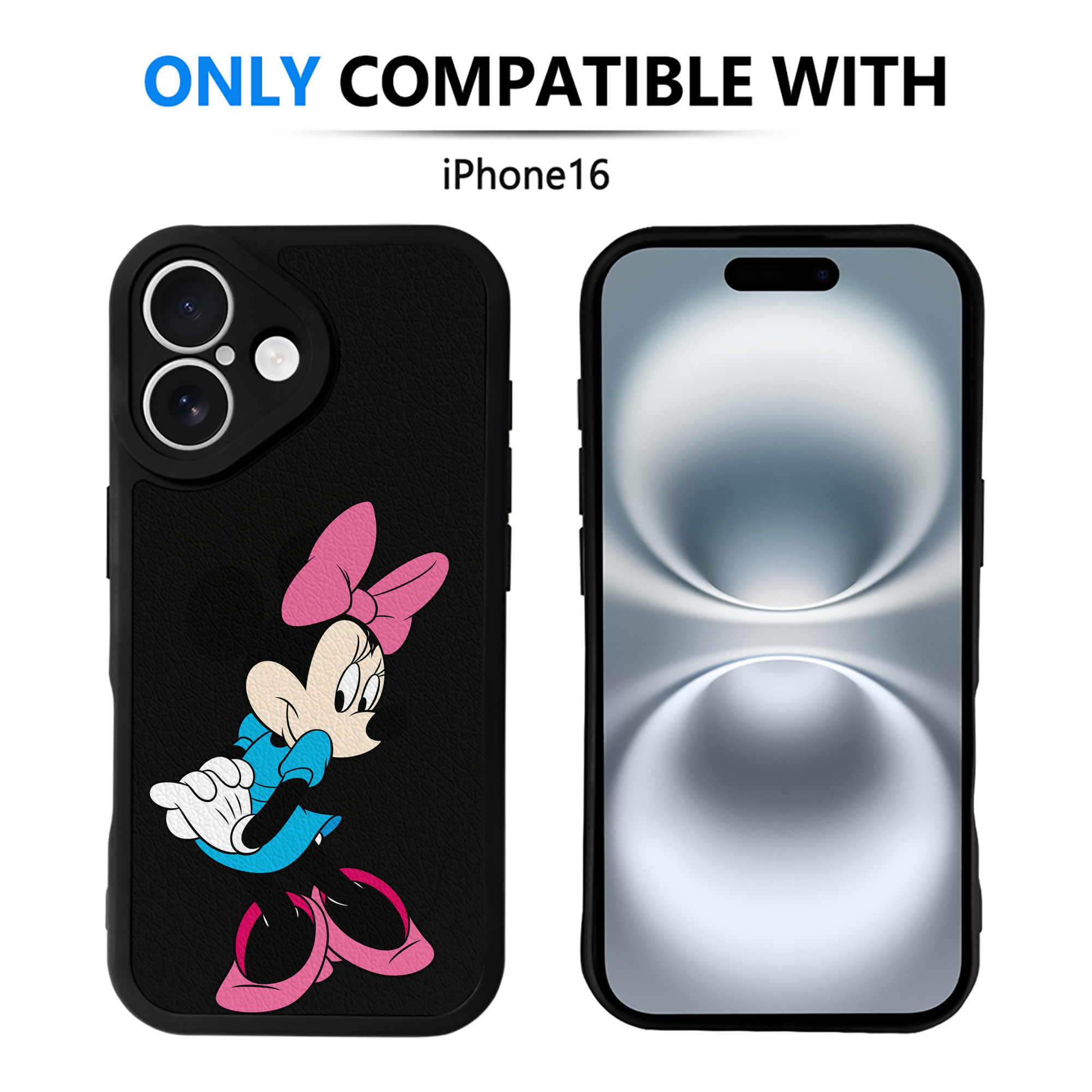 （画像用） ミッキーマウス Mickey Mouse 【iPhone 16シリーズ対応】シリコンスマホケース（レザー調） 材質：シリコン